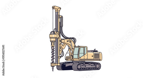 Large Yellow Construction Drill Machine Equipment.