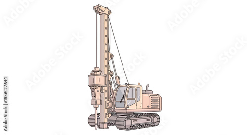Large drilling machine on tracks operating.