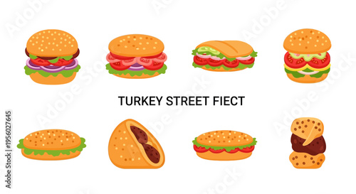 Delicious and varied collection of burgers and sandwiches with different ingredients.