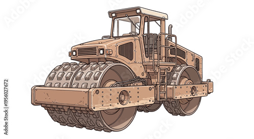 Large Road Roller Construction Machine.