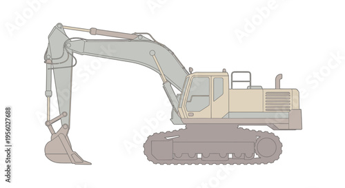 Large Excavator Heavy Construction Equipment Machine.