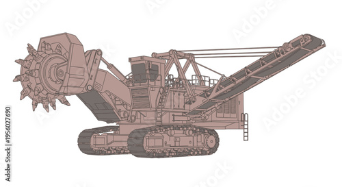 Large mining excavator machine equipment.
