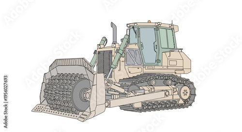 Bulldozer Heavy Equipment Construction Machine.