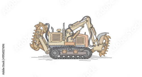 Heavy duty excavator construction machine.