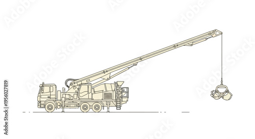 Large Mobile Crane Truck Vehicle.
