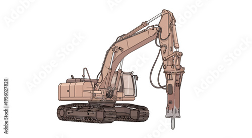 Large Excavator Machine Heavy Equipment.