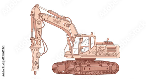 Large Excavator Machine Heavy Equipment.