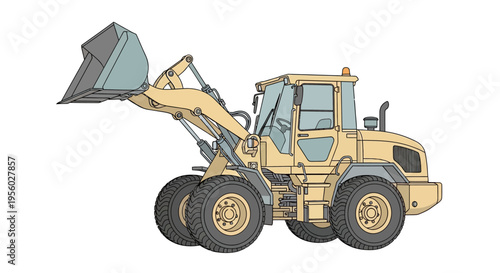 Yellow Construction Wheel Loader Machine.