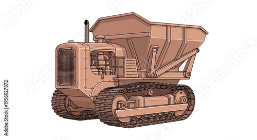Large Industrial Tracked Dump Truck Vehicle.