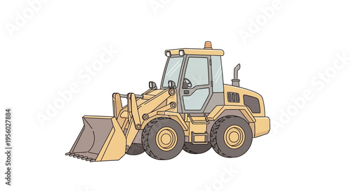 Yellow Construction Loader Machine Vehicle.
