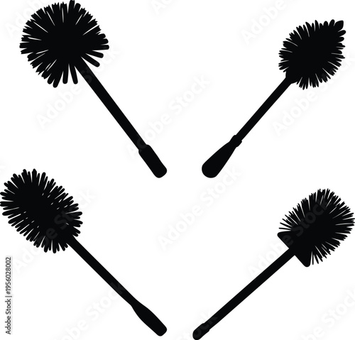 Toilet brush silhouette vector illustration