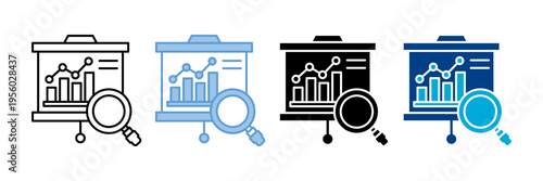 Analytics Icon Set Multiple Style Collection