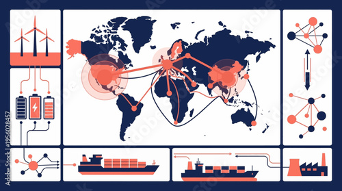 Global sustainable logistics and renewable energy supply chain map network