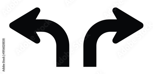 Direction icons arrow signs straight one way u turn left right vector