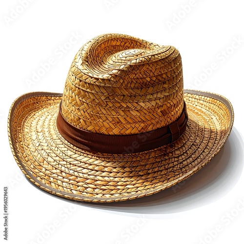 Straw hat, light brown