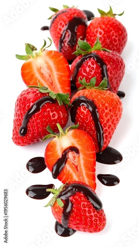 Strawberries drizzled with chocolate
