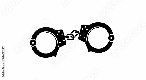 Vector handcuffs icon in black