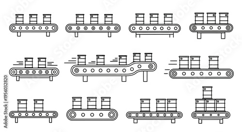 Industrial conveyor belt system components.