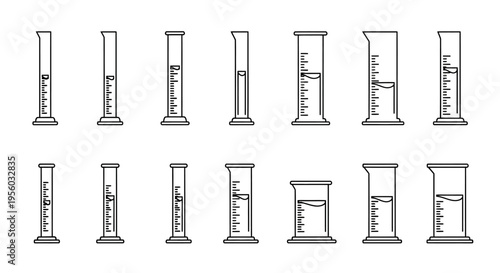 Laboratory glass measuring cylinders science.