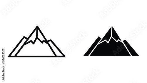Mountain icons vector illustration, flat design
