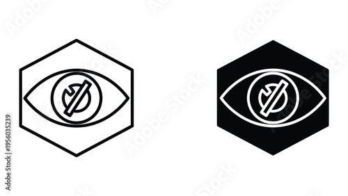 no surveillance vector illustration, flat design eye icons