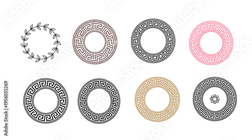 Circle border vector elegant round frame minimal decorative design
