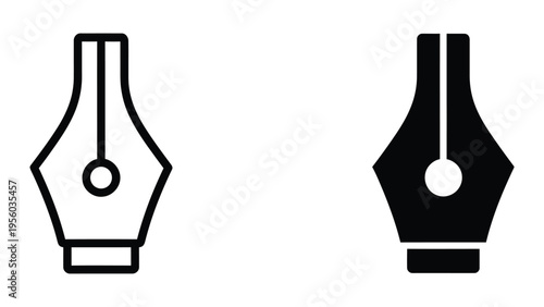 black and white fountain pen nibs vector illustration