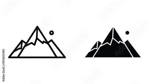 Mountain range icons vector illustration, flat design