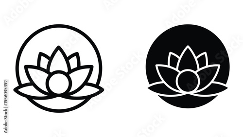lotus flower logo vector illustration, flat design