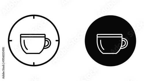 Coffee cup icons in light and dark background vector illustration