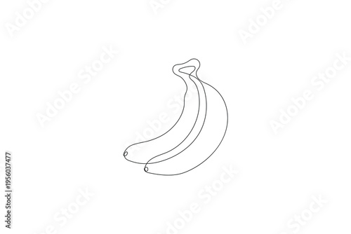Vector line art of a banana cluster in continuous drawing style
