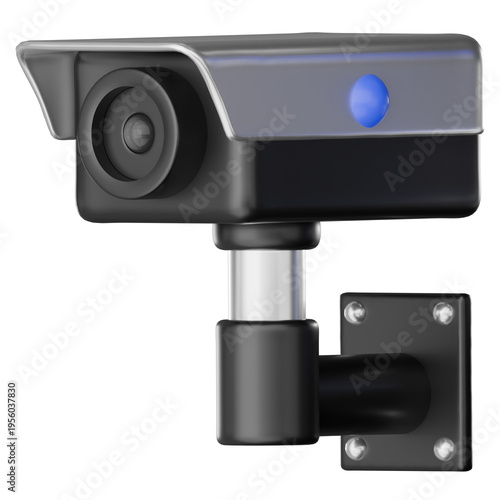 Wallpaper Mural Law And Justice 3D Icon. Security camera surveillance cctv monitoring protection law justice 3d icon for home safety with wall mount lens and blue light on isolated background realistic render Torontodigital.ca
