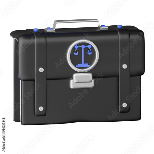 Wallpaper Mural Law And Justice 3D Icon. law justice briefcase suitcase lawyer court scale icon 3d rendering of black legal case with balance symbol for law and justice audit report courtroom service concept Torontodigital.ca