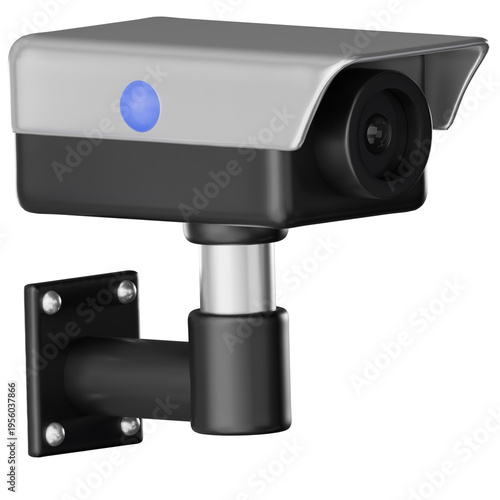 Wallpaper Mural Law And Justice 3D Icon. security camera surveillance protection monitoring technology 3d icon law justice for safe property control wall mounted lens metal housing blue light transparency Torontodigital.ca
