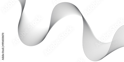 Vector abstract gradient wave Futuristic gray white abstract background. geometric flowing web smoke sound music digital blend curve line texture backgound.
