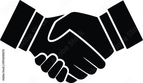 Handshake business deal partnership agreement success flat vector icon symbol