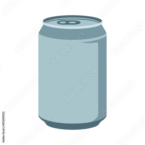 A plain, light blue soda can is shown against a white background.