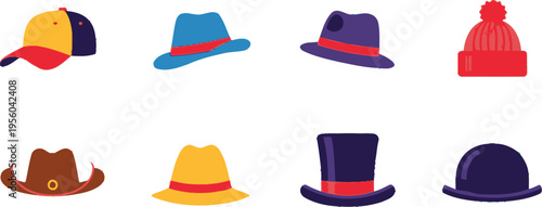 Collection of Various Hats and Headwear Styles