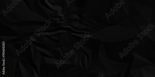 Abstract black parchment wrapping crumpled paper texture. creased page wrinkle retro rough distressed damage paper texture background.