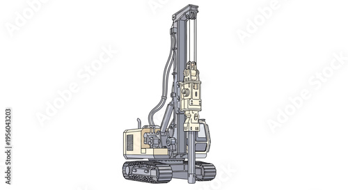 Large drilling machine on tracks.