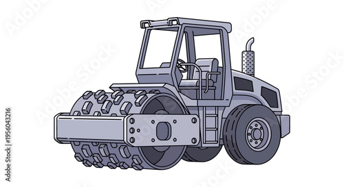 Large Road Roller Construction Vehicle Equipment.