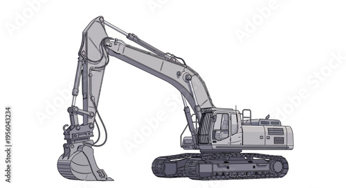 Large excavator machine with arm.