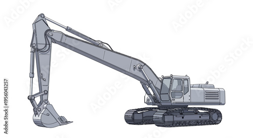 Large excavator machine with tracks.