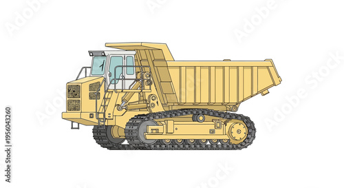 Large Yellow Construction Dump Truck Vehicle.