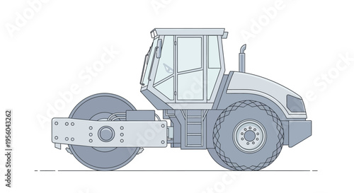 Road roller construction vehicle machine.