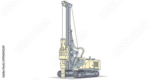 Large drilling machine on tracks.