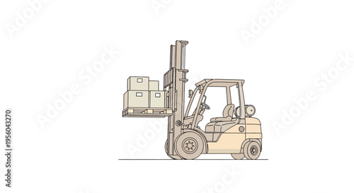 Forklift with pallet of boxes.
