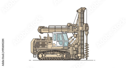 Large drilling machine on tracks.