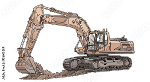 Large Excavator Machine Heavy Equipment.