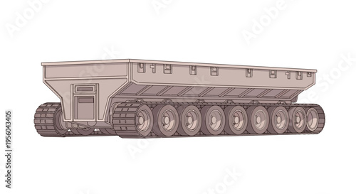 Large military tank with tracks.